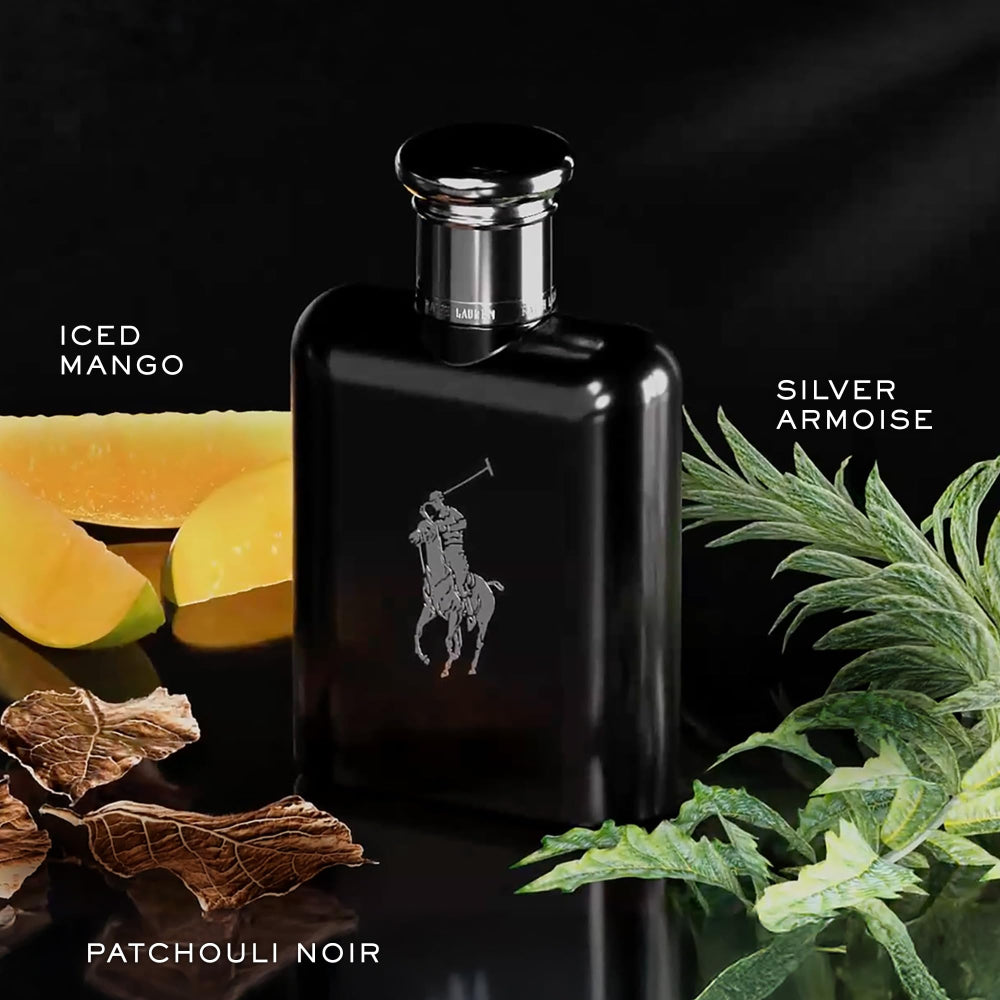 RALPH LAUREN FRAGRANCES - Polo Black - Eau de Toilette - Men's Cologne - Woody & Fresh - With Patchouli, Sandalwood, and Mandarin - Medium Intensity